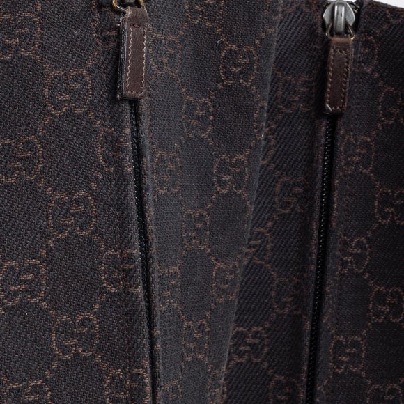 *SOLD* Gucci GG Monogram Canvas Espresso Brown Boots - Picture 10 of 12